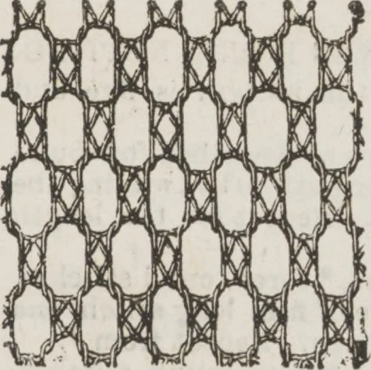 An illustration from Complete guide to the work-table : containing instructions in Berlin work, crochet, drawn-thread work, embroidery, knitting, knotting or macrame, lace, netting, poonah painting, & tatting, with numerous illustrations and coloured designs, 1884, leaf 133
