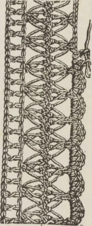 An illustration from Complete guide to the work-table : containing instructions in Berlin work, crochet, drawn-thread work, embroidery, knitting, knotting or macrame, lace, netting, poonah painting, & tatting, with numerous illustrations and coloured designs, 1884, leaf 16
