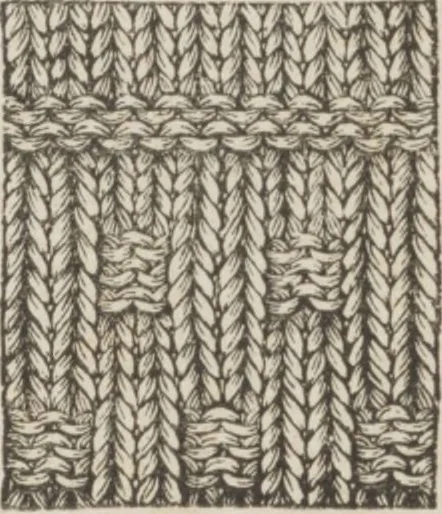 An illustration from Complete guide to the work-table : containing instructions in Berlin work, crochet, drawn-thread work, embroidery, knitting, knotting or macrame, lace, netting, poonah painting, & tatting, with numerous illustrations and coloured designs, 1884, leaf 52