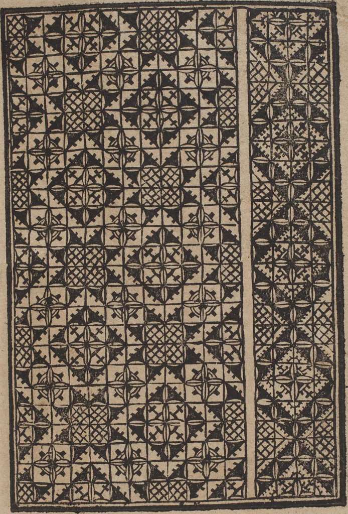 An illustration from Schön newes Modelbuch, von 540. schönen auszerwehlten Künstlichen, so wol Italiänischen, Französischen, Ni-derländischen, Engelländischen, als Teutschen Mödeln, 1622, leaf 10