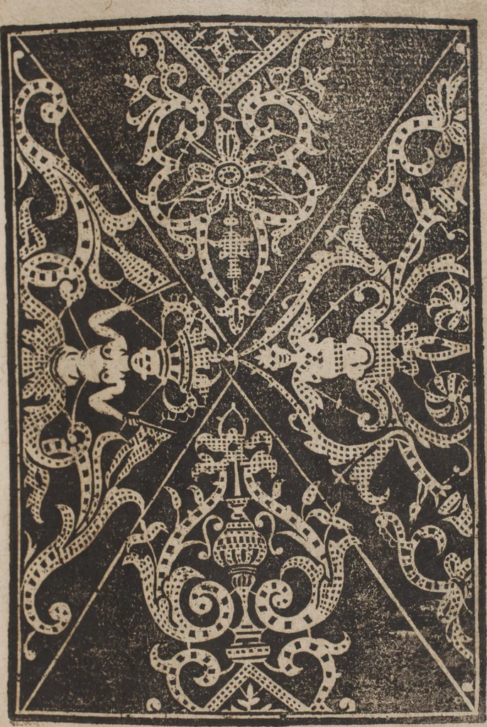 An illustration from Schön newes Modelbuch, von 540. schönen auszerwehlten Künstlichen, so wol Italiänischen, Französischen, Ni-derländischen, Engelländischen, als Teutschen Mödeln, 1622, leaf 156