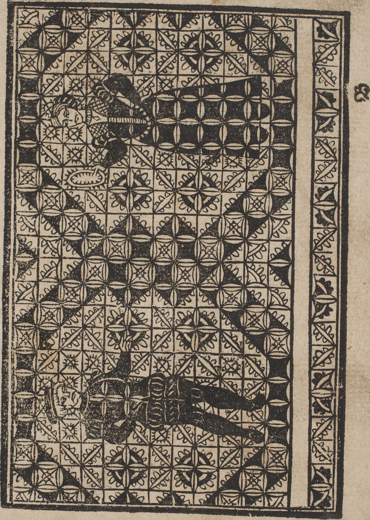 An illustration from Schön newes Modelbuch, von 540. schönen auszerwehlten Künstlichen, so wol Italiänischen, Französischen, Ni-derländischen, Engelländischen, als Teutschen Mödeln, 1622, leaf 18