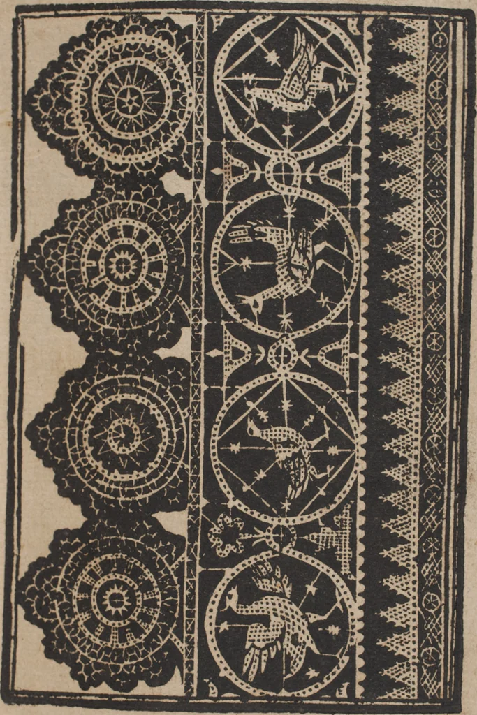 An illustration from Schön newes Modelbuch, von 540. schönen auszerwehlten Künstlichen, so wol Italiänischen, Französischen, Ni-derländischen, Engelländischen, als Teutschen Mödeln, 1622, leaf 180