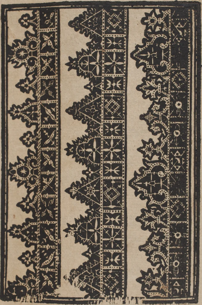 An illustration from Schön newes Modelbuch, von 540. schönen auszerwehlten Künstlichen, so wol Italiänischen, Französischen, Ni-derländischen, Engelländischen, als Teutschen Mödeln, 1622, leaf 188