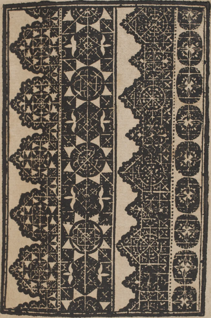 An illustration from Schön newes Modelbuch, von 540. schönen auszerwehlten Künstlichen, so wol Italiänischen, Französischen, Ni-derländischen, Engelländischen, als Teutschen Mödeln, 1622, leaf 192