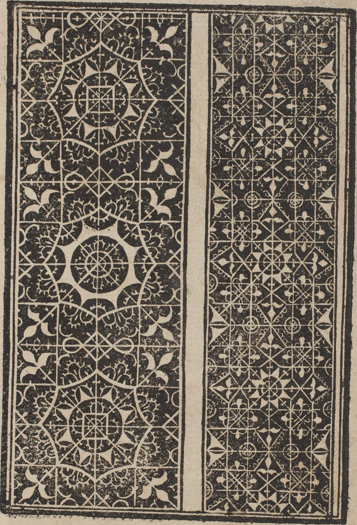 An illustration from Schön newes Modelbuch, von 540. schönen auszerwehlten Künstlichen, so wol Italiänischen, Französischen, Ni-derländischen, Engelländischen, als Teutschen Mödeln, 1622, leaf 20