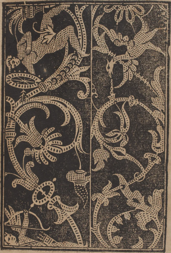 An illustration from Schön newes Modelbuch, von 540. schönen auszerwehlten Künstlichen, so wol Italiänischen, Französischen, Ni-derländischen, Engelländischen, als Teutschen Mödeln, 1622, leaf 206