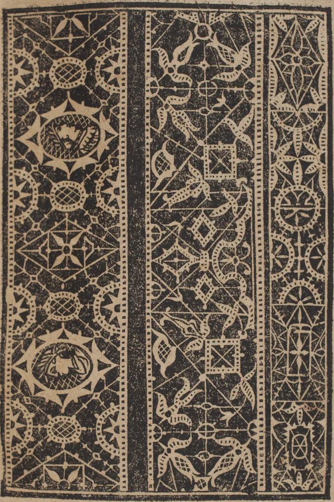 An illustration from Schön newes Modelbuch, von 540. schönen auszerwehlten Künstlichen, so wol Italiänischen, Französischen, Ni-derländischen, Engelländischen, als Teutschen Mödeln, 1622, leaf 216