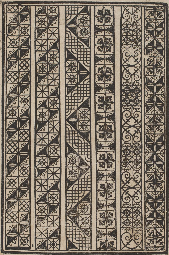 An illustration from Schön newes Modelbuch, von 540. schönen auszerwehlten Künstlichen, so wol Italiänischen, Französischen, Ni-derländischen, Engelländischen, als Teutschen Mödeln, 1622, leaf 22