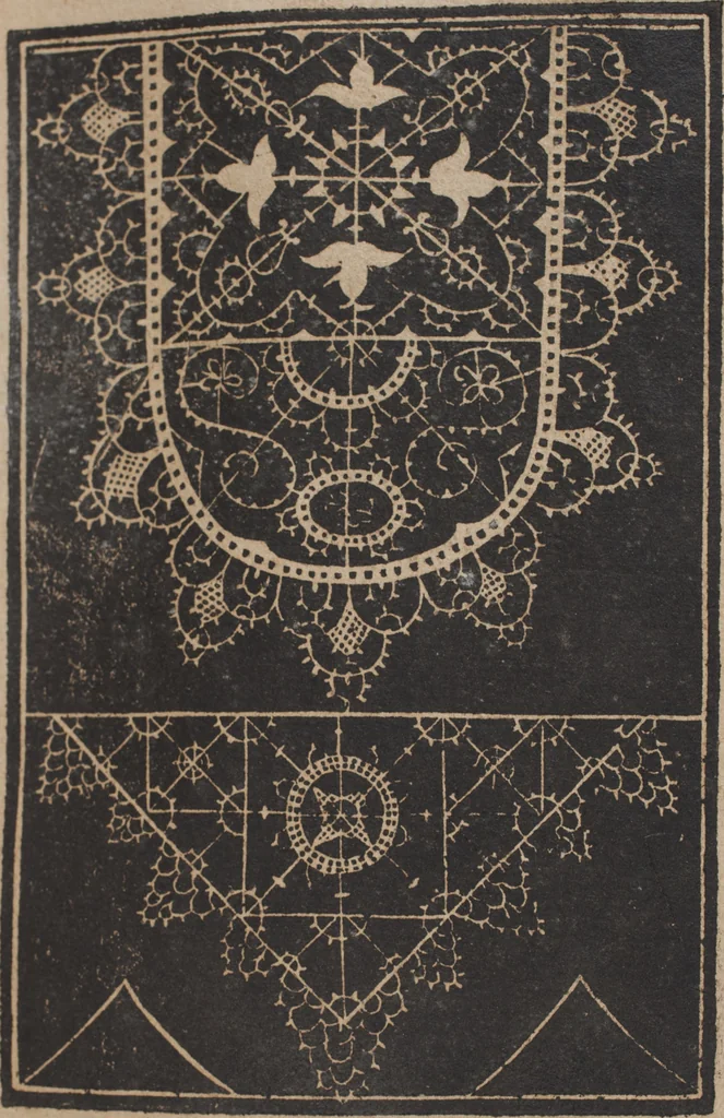 An illustration from Schön newes Modelbuch, von 540. schönen auszerwehlten Künstlichen, so wol Italiänischen, Französischen, Ni-derländischen, Engelländischen, als Teutschen Mödeln, 1622, leaf 228