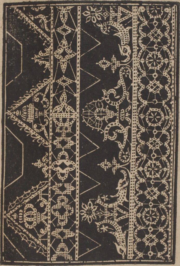 An illustration from Schön newes Modelbuch, von 540. schönen auszerwehlten Künstlichen, so wol Italiänischen, Französischen, Ni-derländischen, Engelländischen, als Teutschen Mödeln, 1622, leaf 230