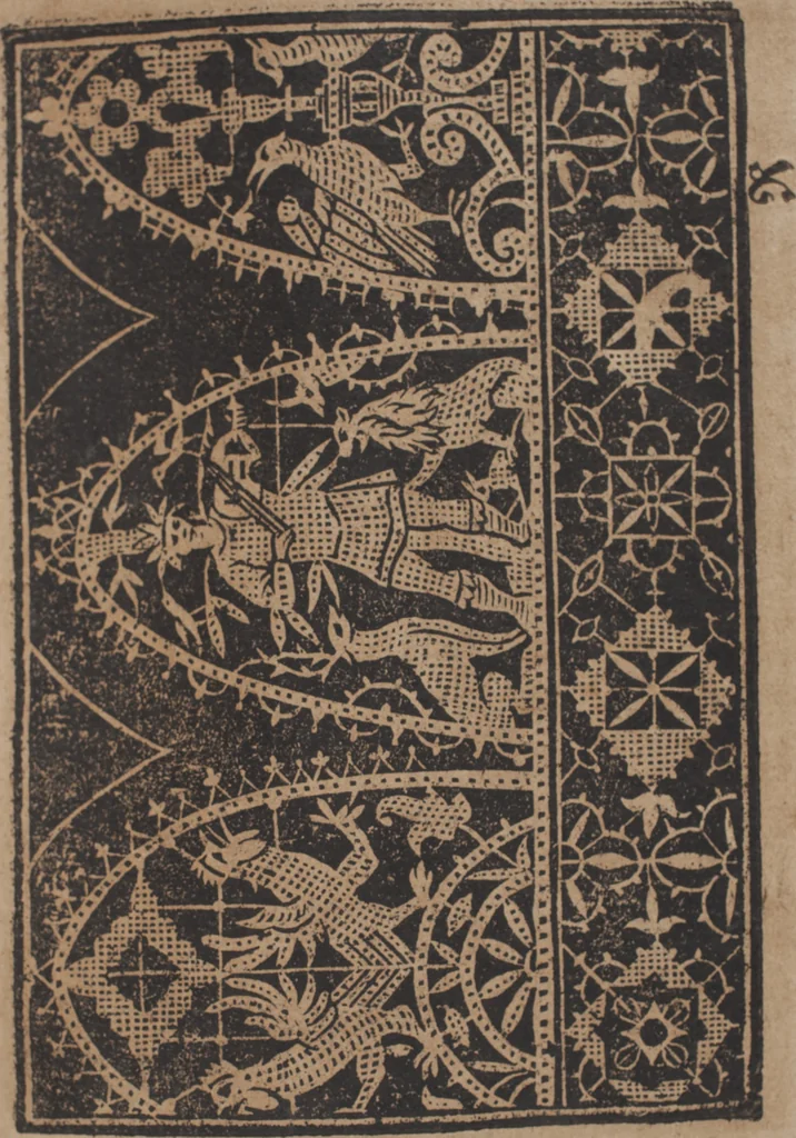 An illustration from Schön newes Modelbuch, von 540. schönen auszerwehlten Künstlichen, so wol Italiänischen, Französischen, Ni-derländischen, Engelländischen, als Teutschen Mödeln, 1622, leaf 242