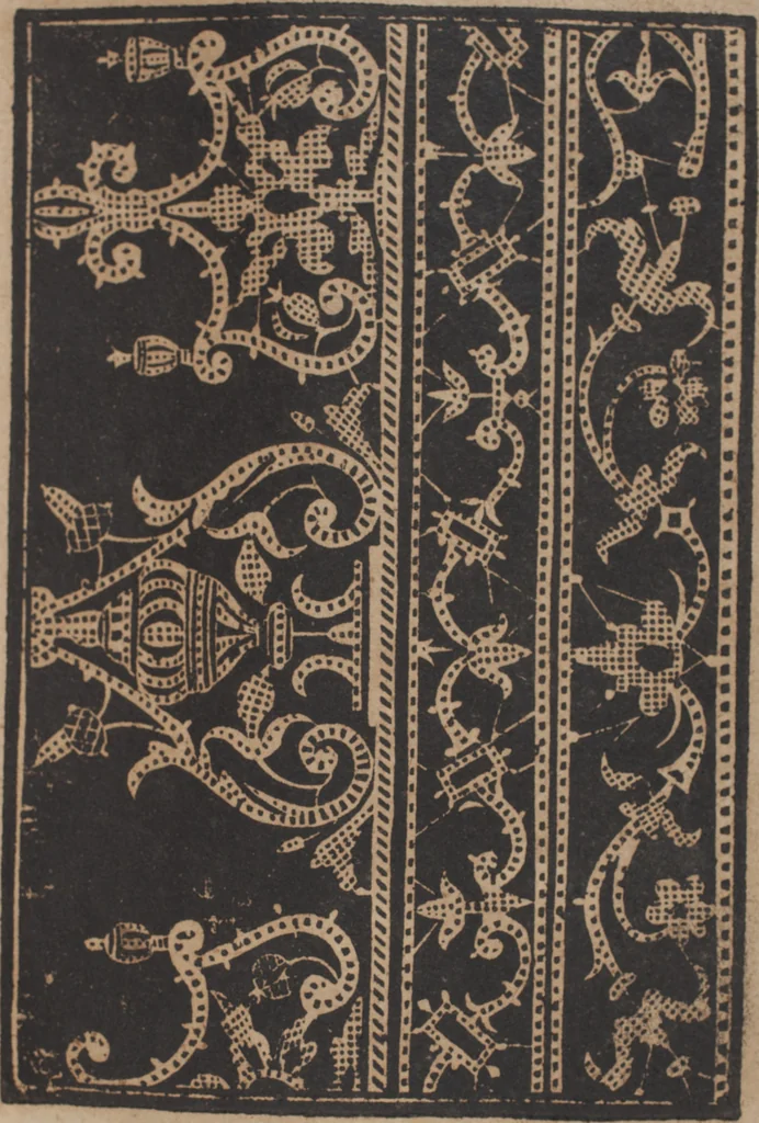 An illustration from Schön newes Modelbuch, von 540. schönen auszerwehlten Künstlichen, so wol Italiänischen, Französischen, Ni-derländischen, Engelländischen, als Teutschen Mödeln, 1622, leaf 244
