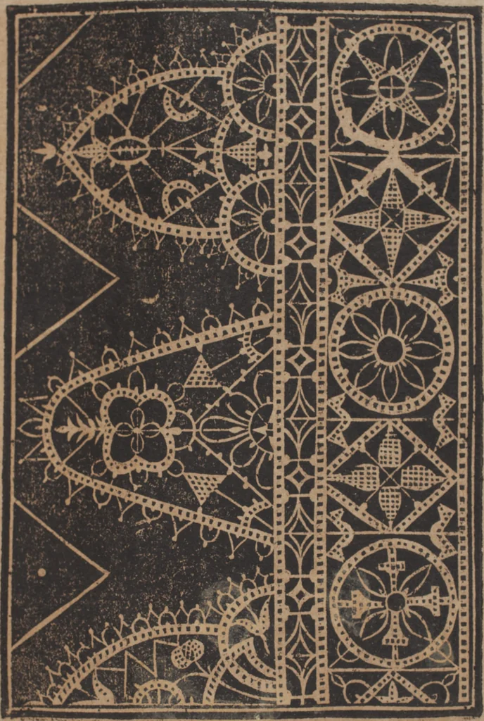 An illustration from Schön newes Modelbuch, von 540. schönen auszerwehlten Künstlichen, so wol Italiänischen, Französischen, Ni-derländischen, Engelländischen, als Teutschen Mödeln, 1622, leaf 246