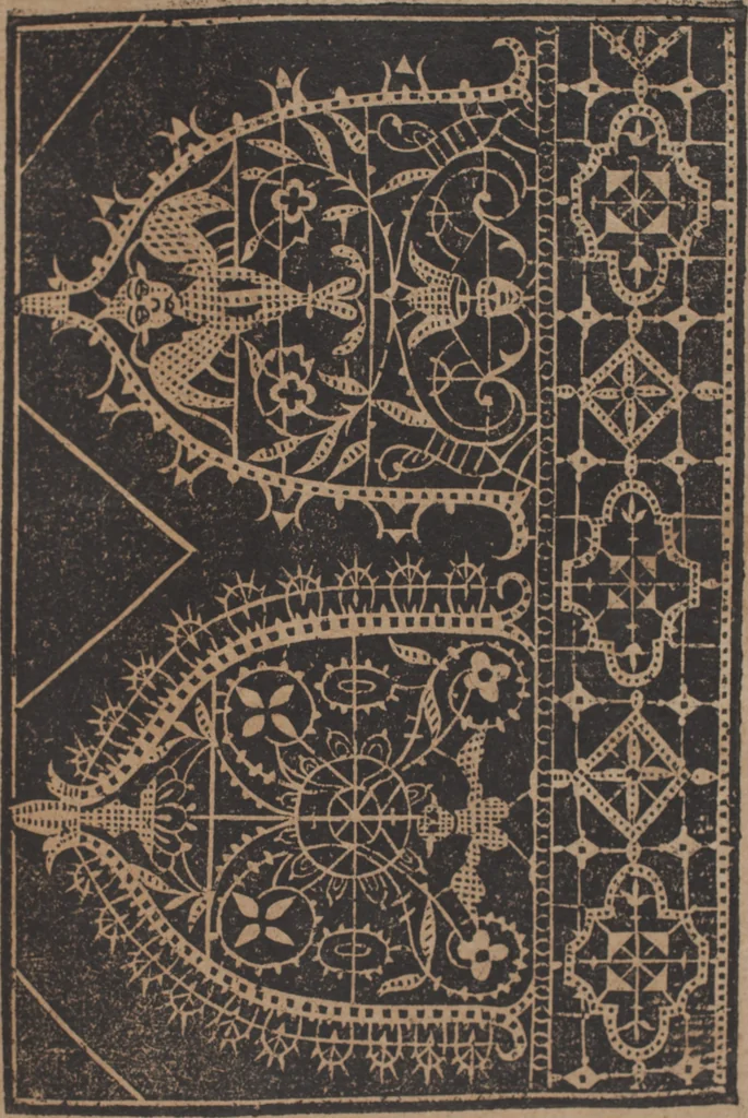 An illustration from Schön newes Modelbuch, von 540. schönen auszerwehlten Künstlichen, so wol Italiänischen, Französischen, Ni-derländischen, Engelländischen, als Teutschen Mödeln, 1622, leaf 250