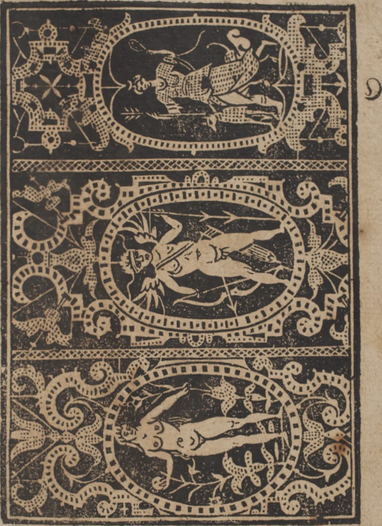 An illustration from Schön newes Modelbuch, von 540. schönen auszerwehlten Künstlichen, so wol Italiänischen, Französischen, Ni-derländischen, Engelländischen, als Teutschen Mödeln, 1622, leaf 258