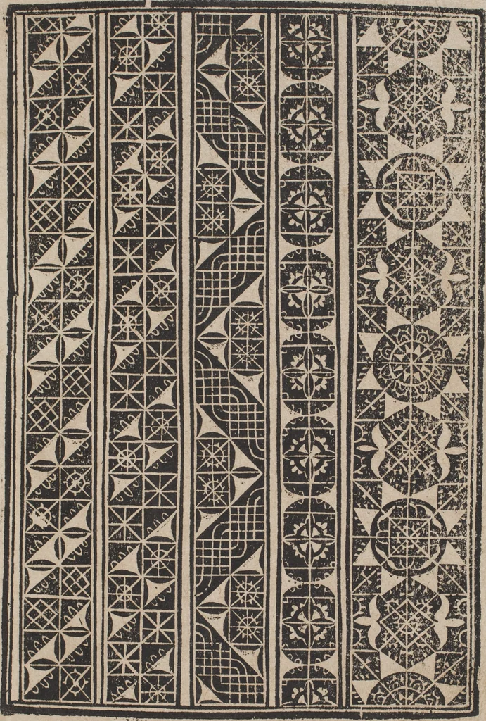 An illustration from Schön newes Modelbuch, von 540. schönen auszerwehlten Künstlichen, so wol Italiänischen, Französischen, Ni-derländischen, Engelländischen, als Teutschen Mödeln, 1622, leaf 30