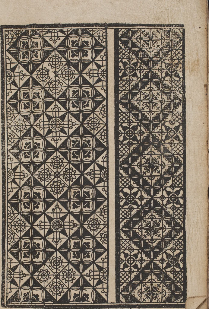 An illustration from Schön newes Modelbuch, von 540. schönen auszerwehlten Künstlichen, so wol Italiänischen, Französischen, Ni-derländischen, Engelländischen, als Teutschen Mödeln, 1622, leaf 32
