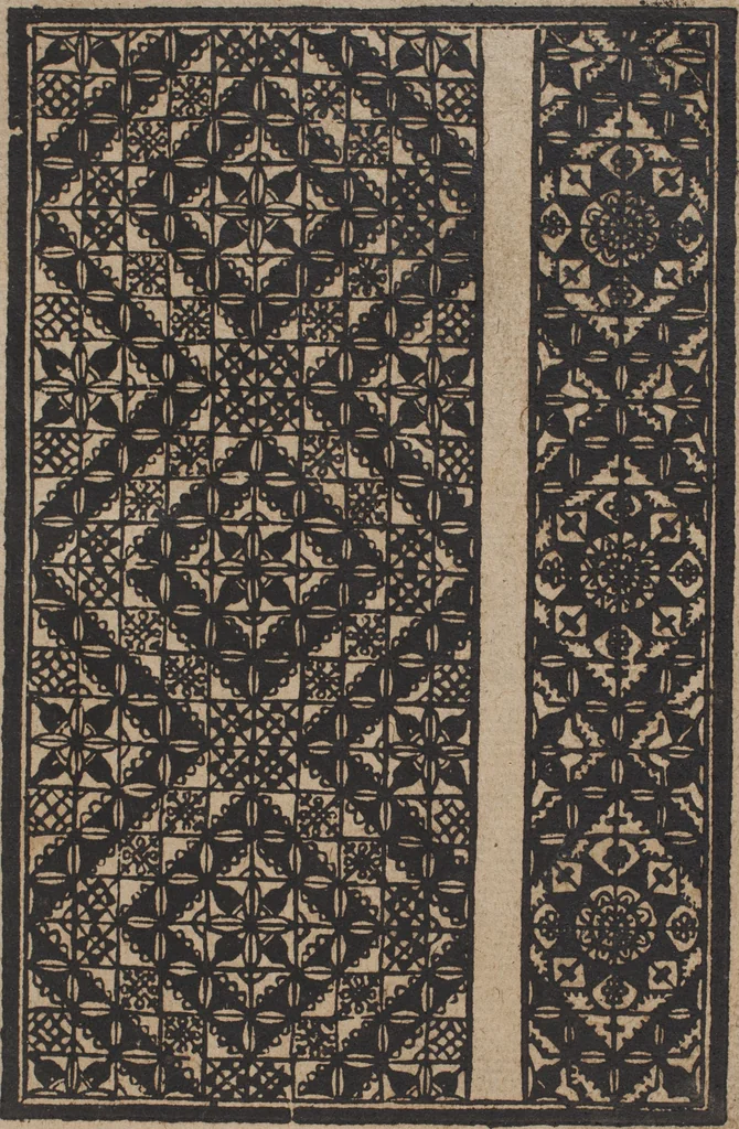 An illustration from Schön newes Modelbuch, von 540. schönen auszerwehlten Künstlichen, so wol Italiänischen, Französischen, Ni-derländischen, Engelländischen, als Teutschen Mödeln, 1622, leaf 4