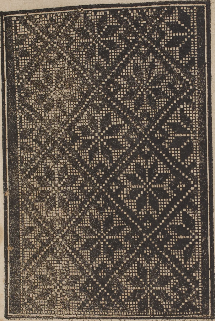 An illustration from Schön newes Modelbuch, von 540. schönen auszerwehlten Künstlichen, so wol Italiänischen, Französischen, Ni-derländischen, Engelländischen, als Teutschen Mödeln, 1622, leaf 60
