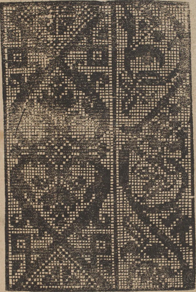 An illustration from Schön newes Modelbuch, von 540. schönen auszerwehlten Künstlichen, so wol Italiänischen, Französischen, Ni-derländischen, Engelländischen, als Teutschen Mödeln, 1622, leaf 88