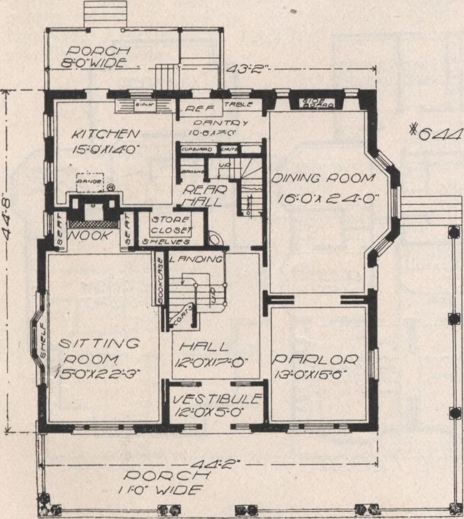 An illustration from Keith's architectural studies, no.8, 1905, leaf 100
