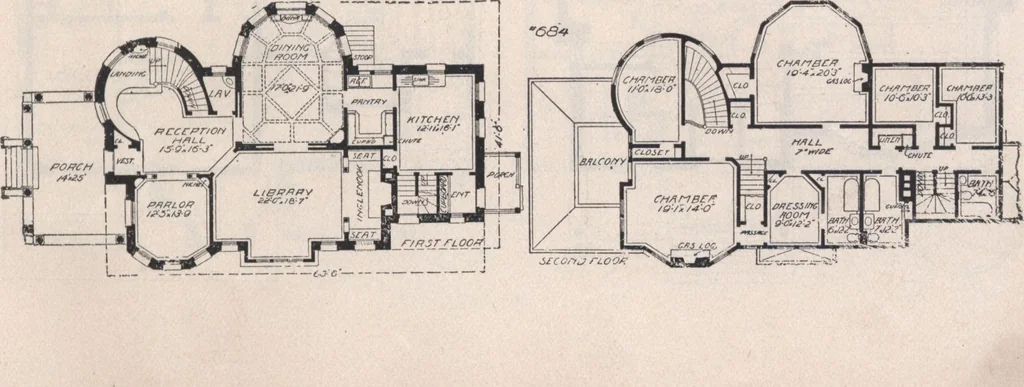 An illustration from Keith's architectural studies, no.8, 1905, leaf 104