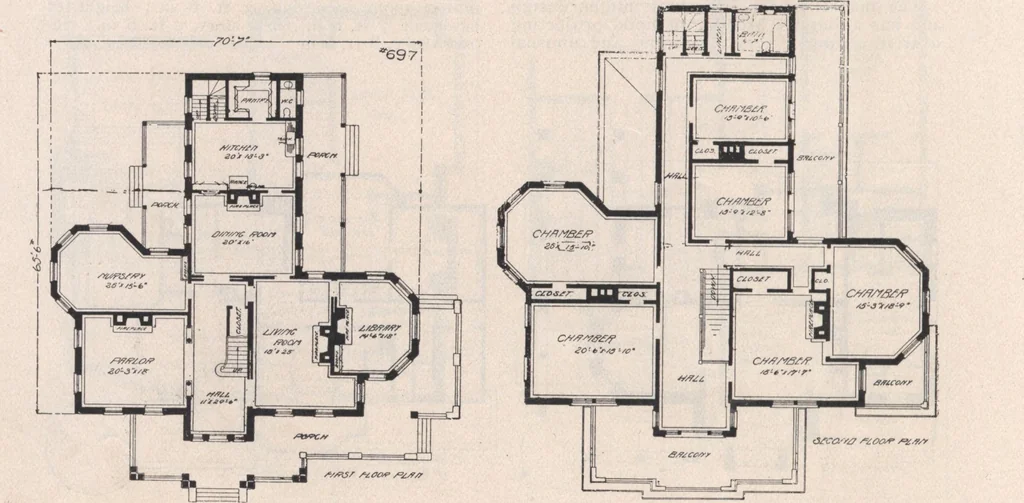 An illustration from Keith's architectural studies, no.8, 1905, leaf 107