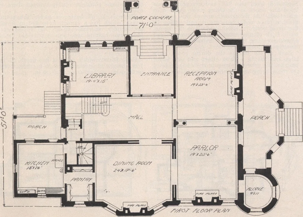 An illustration from Keith's architectural studies, no.8, 1905, leaf 108
