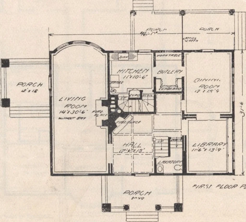 An illustration from Keith's architectural studies, no.8, 1905, leaf 115