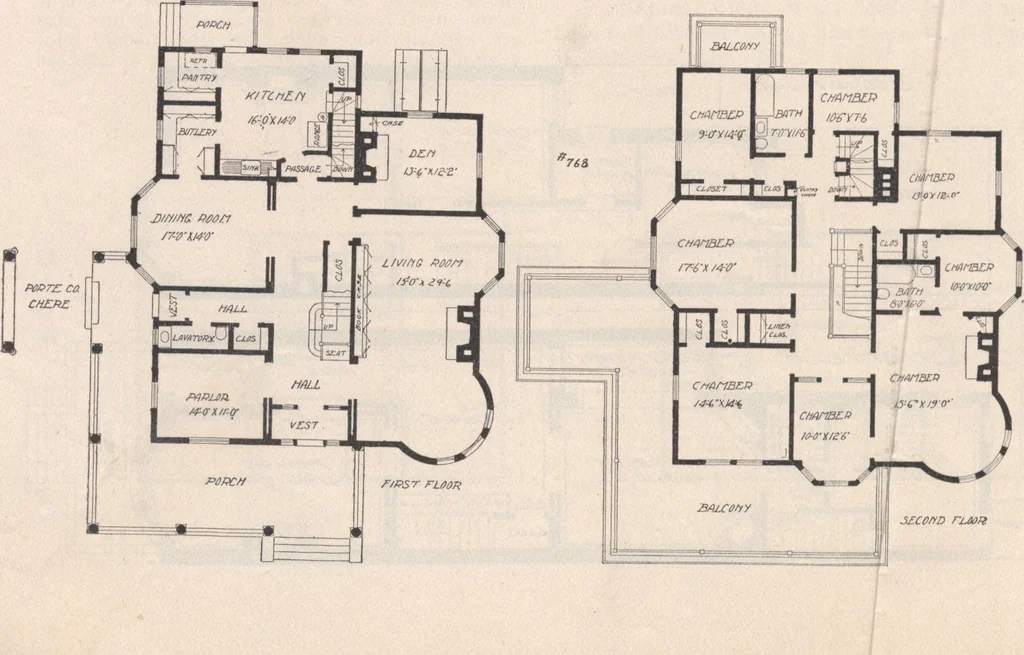 An illustration from Keith's architectural studies, no.8, 1905, leaf 117