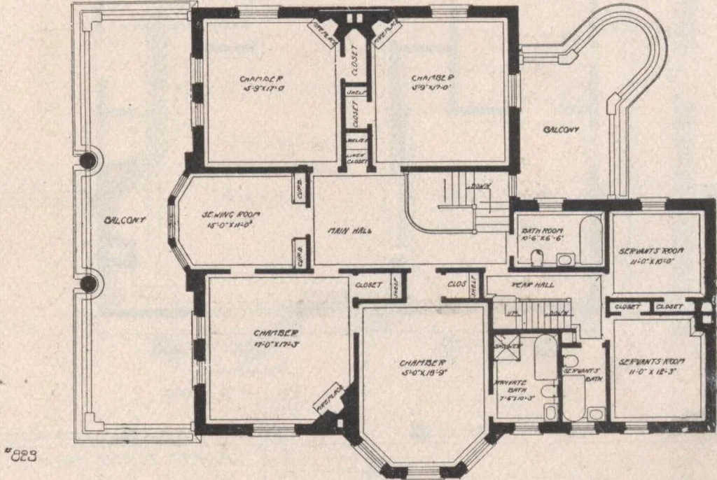 An illustration from Keith's architectural studies, no.8, 1905, leaf 122