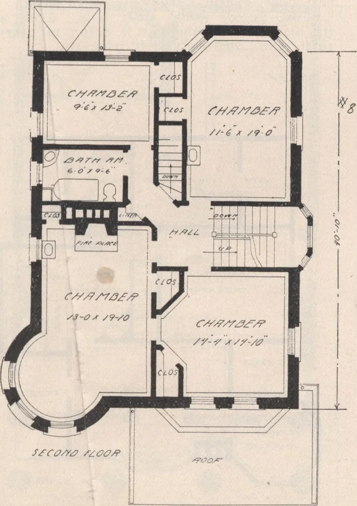 An illustration from Keith's architectural studies, no.8, 1905, leaf 124