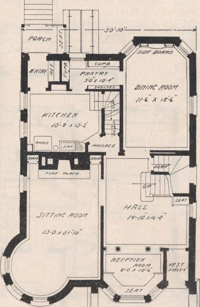 An illustration from Keith's architectural studies, no.8, 1905, leaf 124