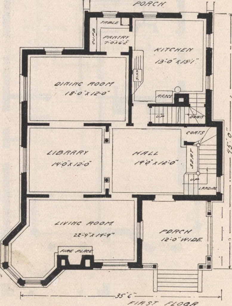 An illustration from Keith's architectural studies, no.8, 1905, leaf 125