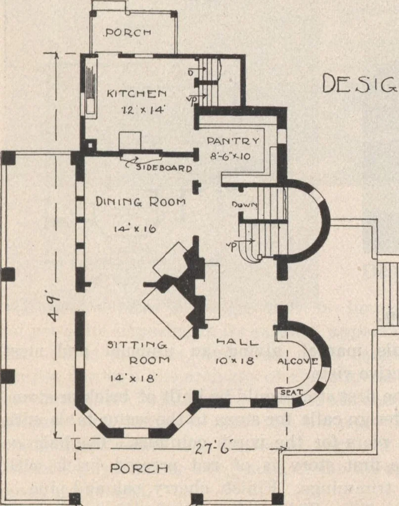 An illustration from Keith's architectural studies, no.8, 1905, leaf 14
