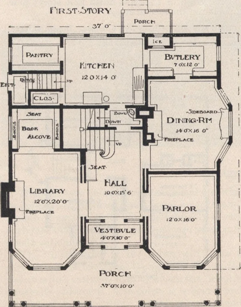 An illustration from Keith's architectural studies, no.8, 1905, leaf 21