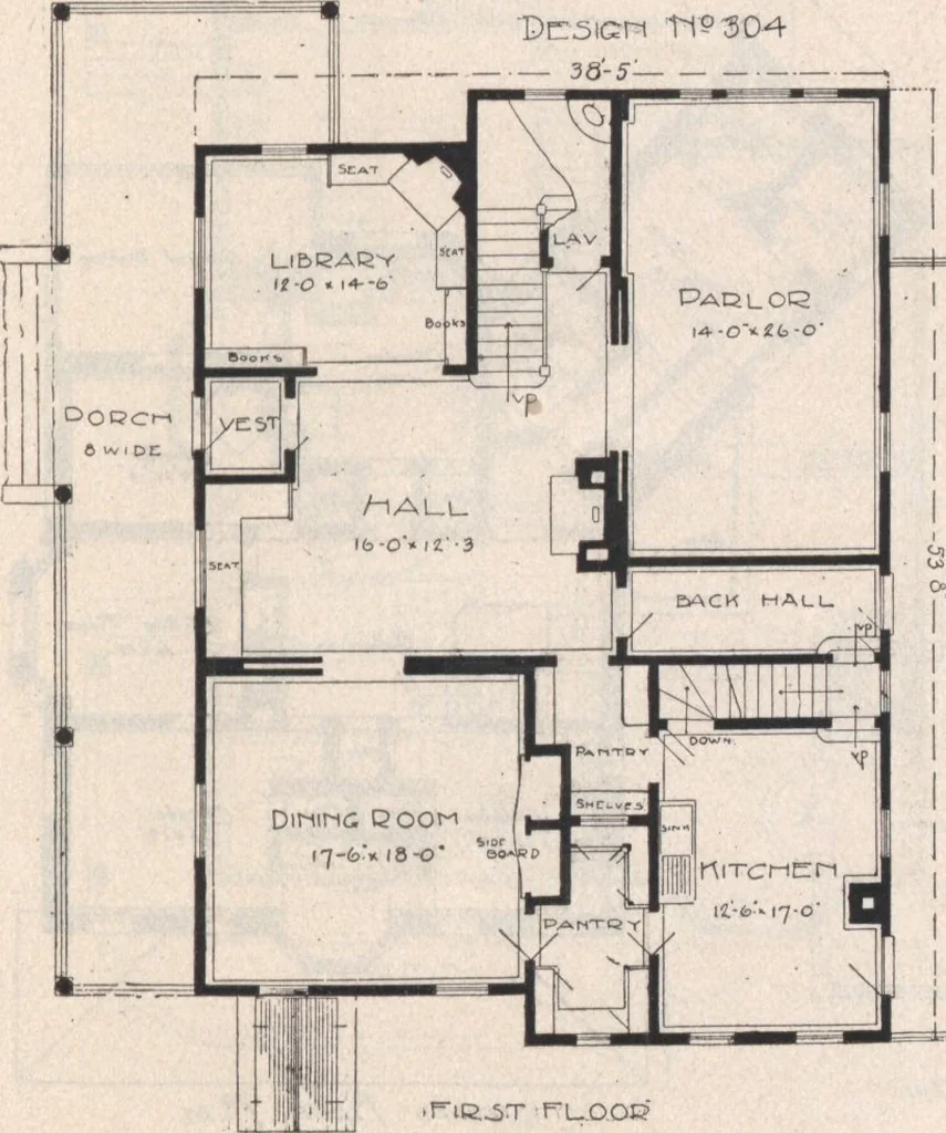 An illustration from Keith's architectural studies, no.8, 1905, leaf 34