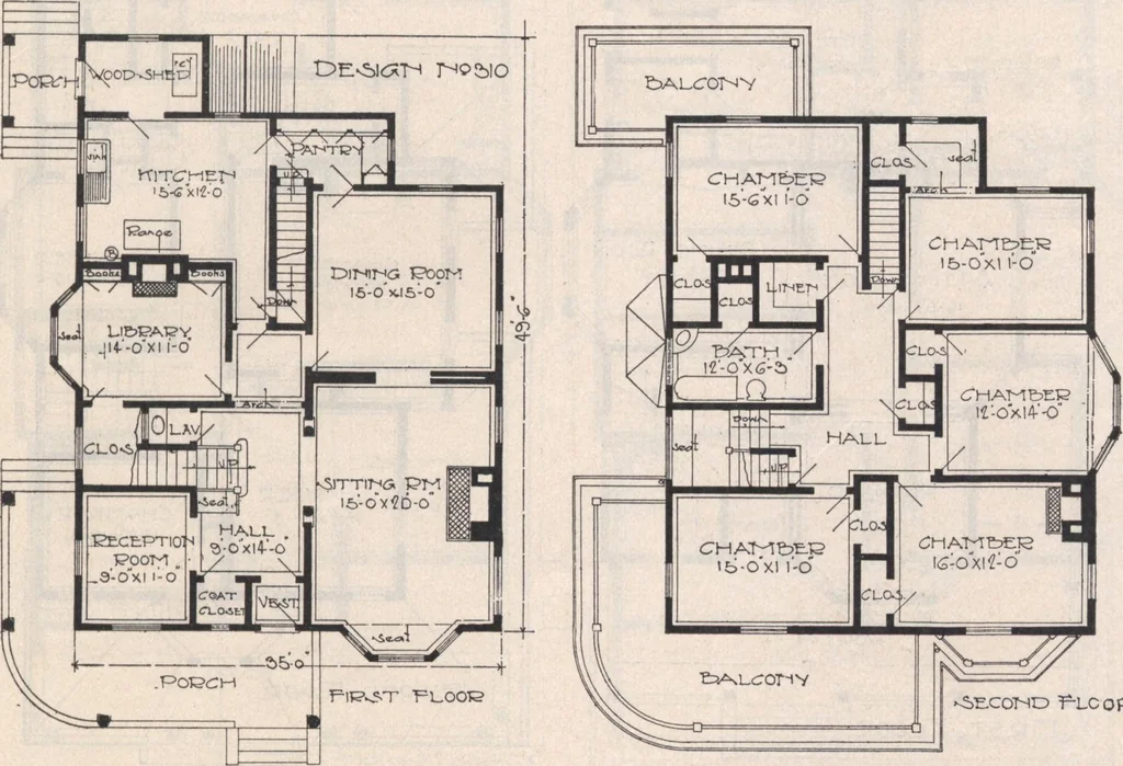 An illustration from Keith's architectural studies, no.8, 1905, leaf 36