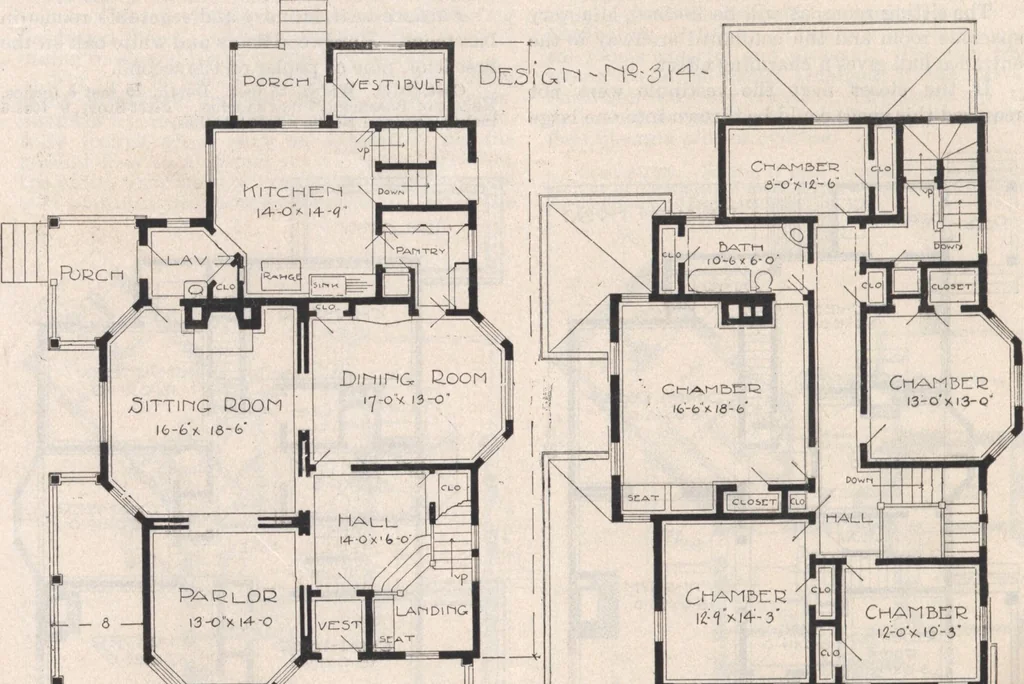 An illustration from Keith's architectural studies, no.8, 1905, leaf 37