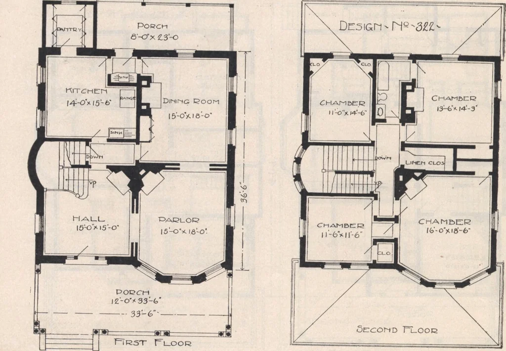 An illustration from Keith's architectural studies, no.8, 1905, leaf 39