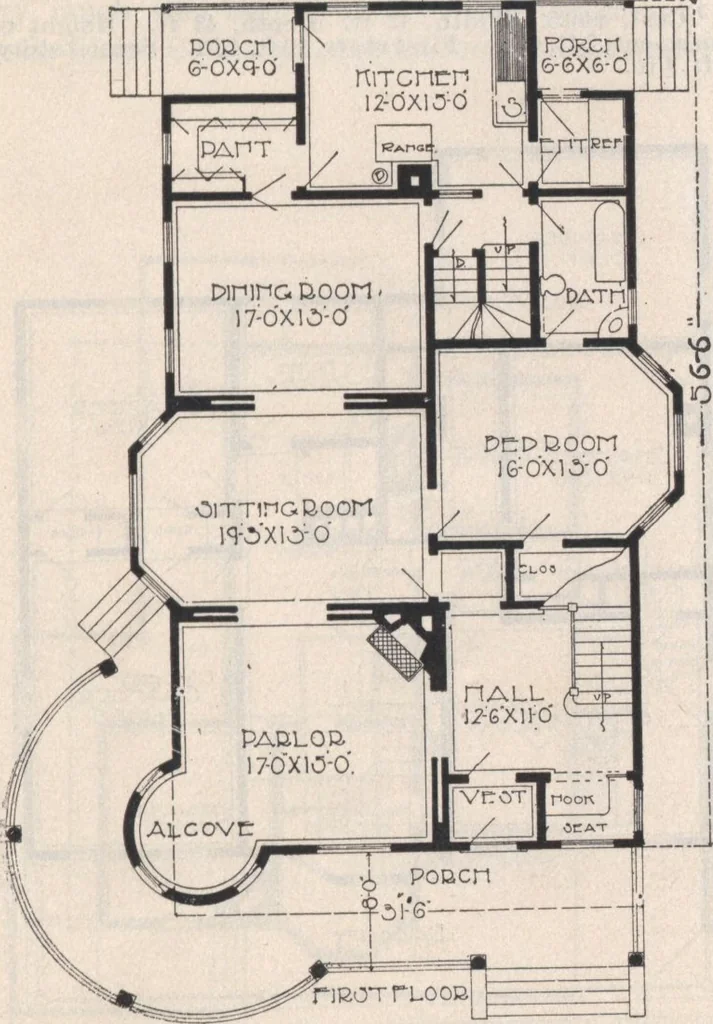 An illustration from Keith's architectural studies, no.8, 1905, leaf 44