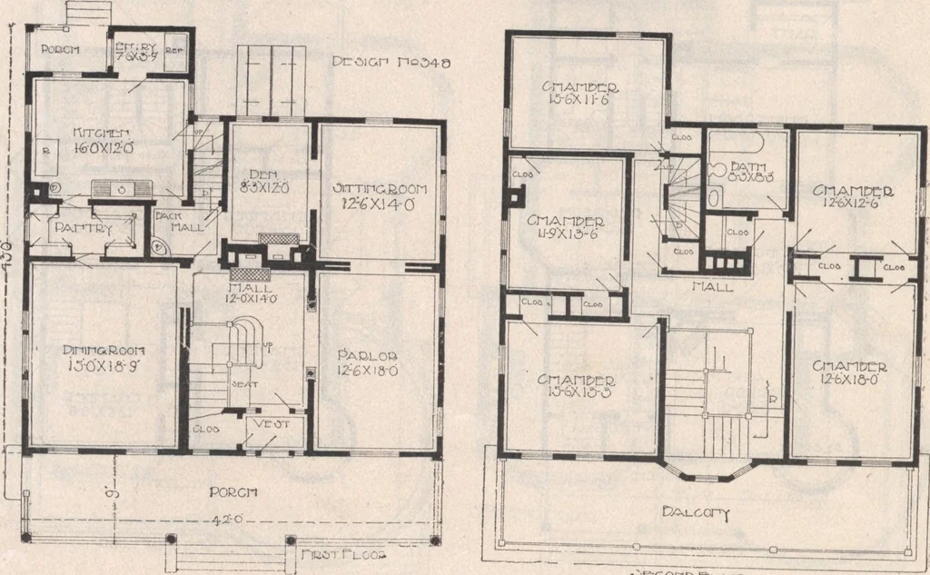 An illustration from Keith's architectural studies, no.8, 1905, leaf 45