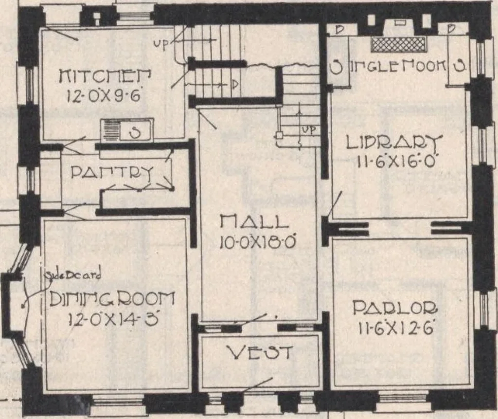 An illustration from Keith's architectural studies, no.8, 1905, leaf 47