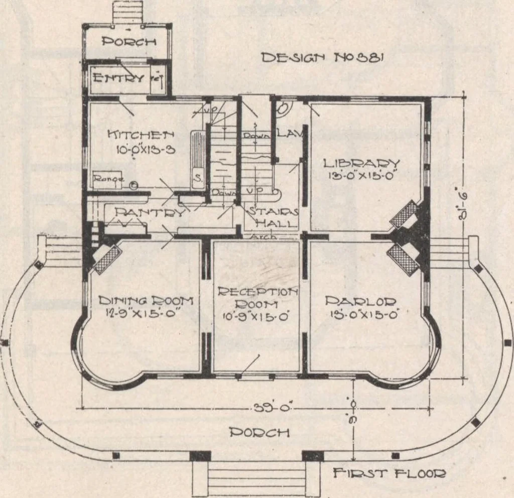 An illustration from Keith's architectural studies, no.8, 1905, leaf 52
