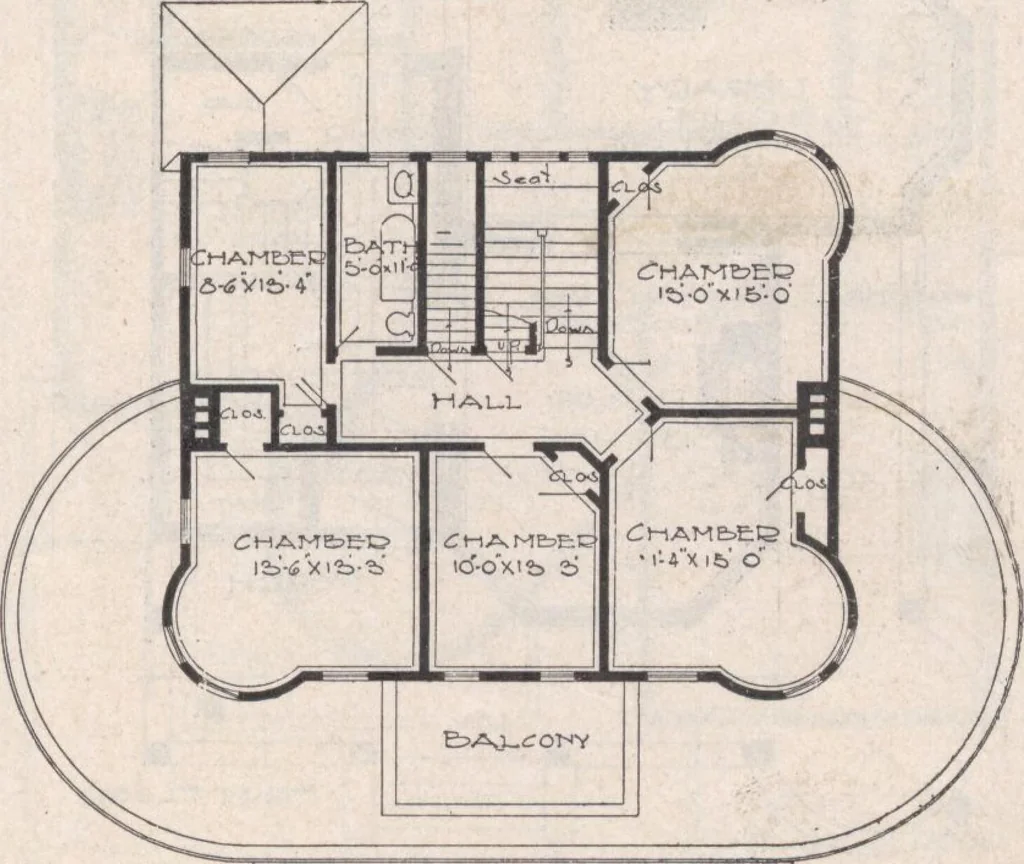 An illustration from Keith's architectural studies, no.8, 1905, leaf 52
