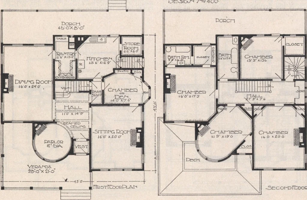 An illustration from Keith's architectural studies, no.8, 1905, leaf 54