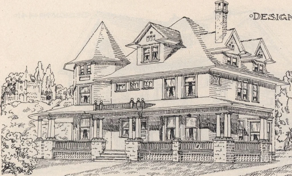 An illustration from Keith's architectural studies, no.8, 1905, leaf 60