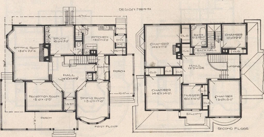 An illustration from Keith's architectural studies, no.8, 1905, leaf 61