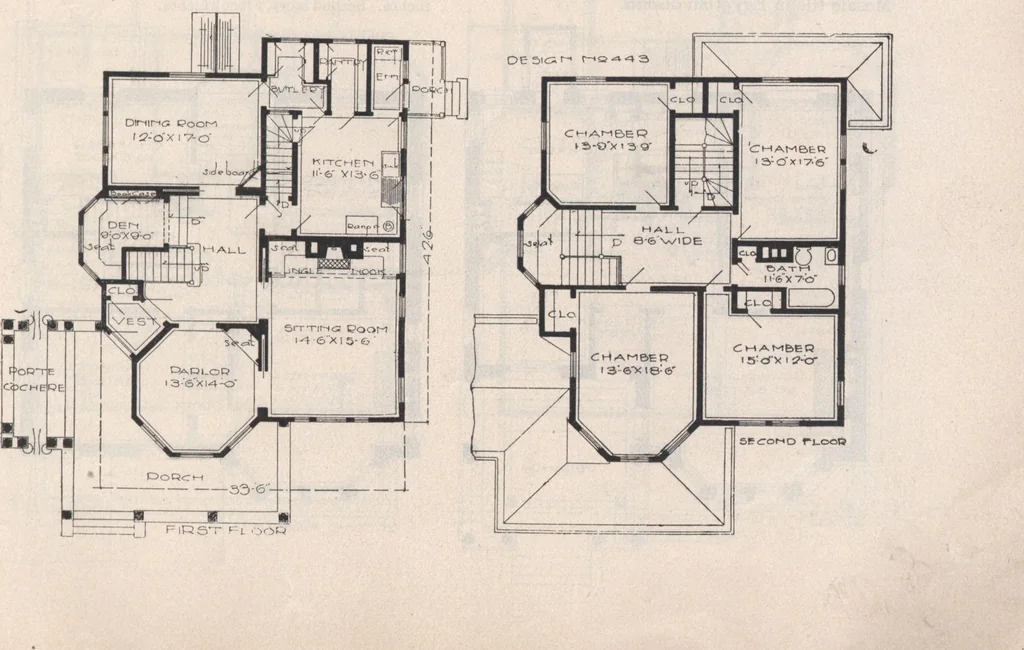 An illustration from Keith's architectural studies, no.8, 1905, leaf 62